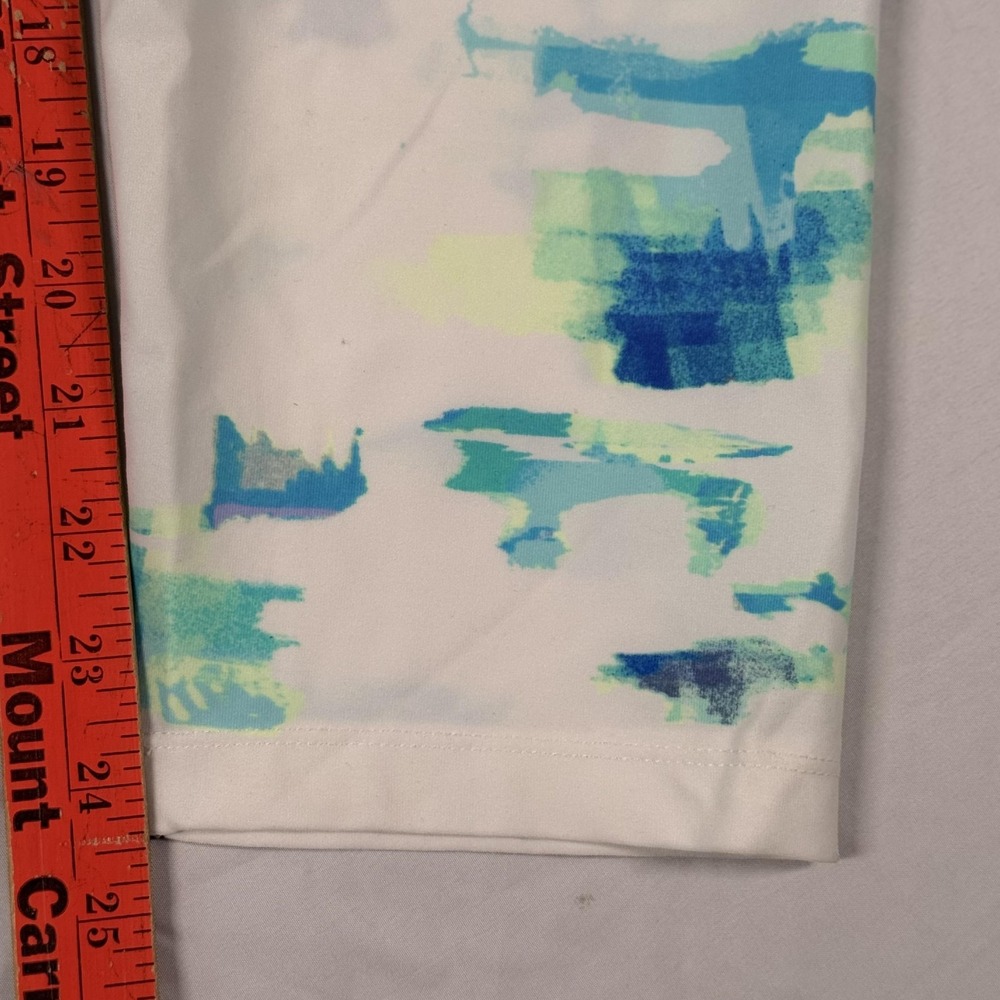 Calvin Klein Performance XL Cropped Legging Blue Abstract Print Ankle Activewear - Picture 10 of 11